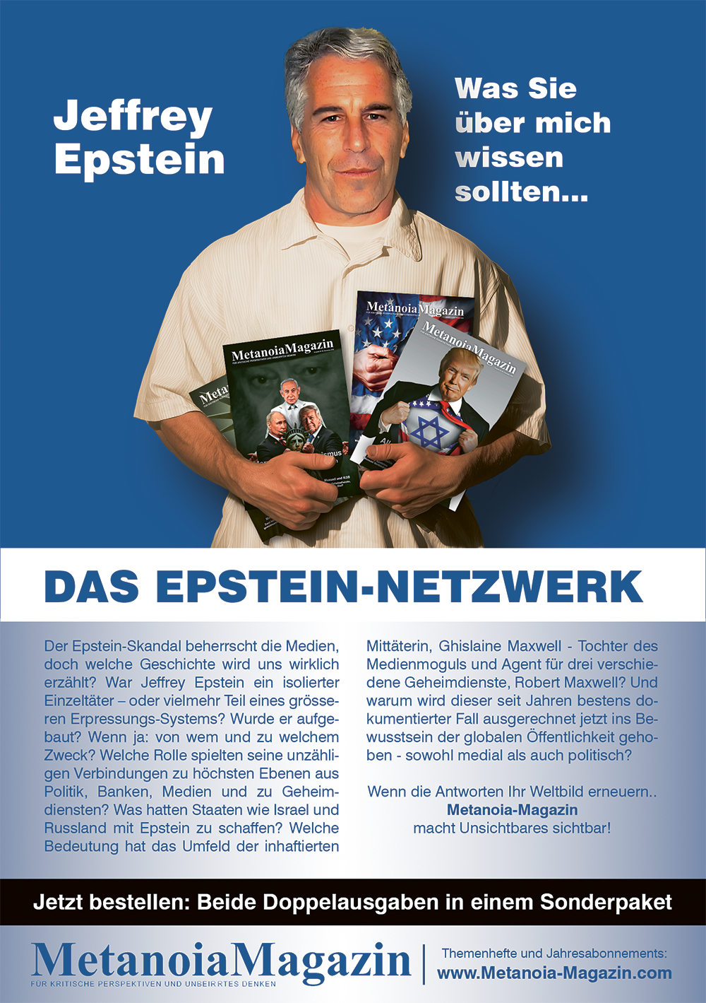 Das Epstein-Netzwerk - 4 Ausgaben, über 280 Seiten (Nr. 63/64, 68/69)